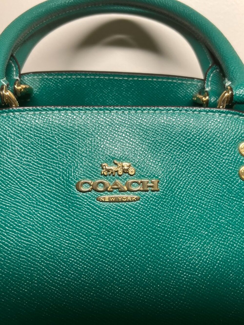 Coach Lillie Carryall Bright Jade Satchel EUC with COA - Picture 8 of 12